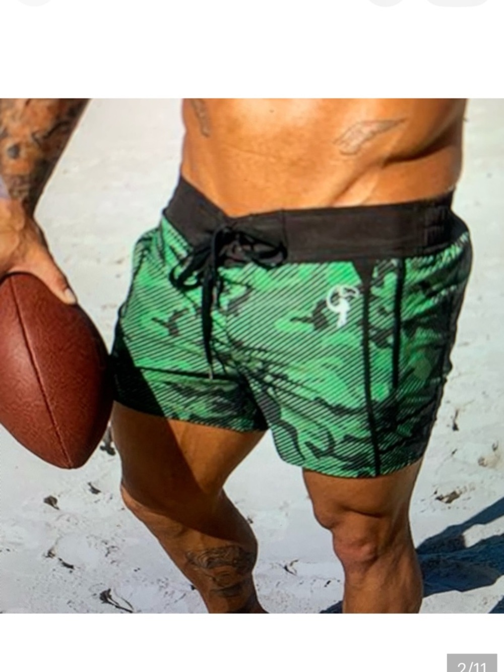 Tucann Striped Camo Swim Trunks Green Camo - Picture 2 of 13